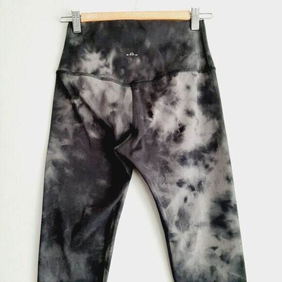 TIE-DYE \ Splatter High Waist Crop Athletic Comfy Leggings Neutral Gray Sz 6 - Picture 6 of 12